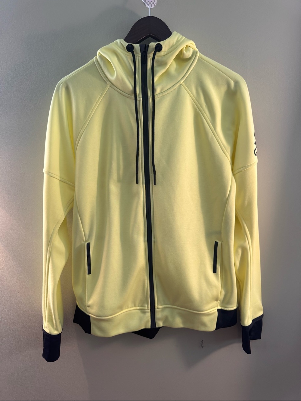 Adidas Women’s Yellow Full Zip Hoodie Jacket Size Large Athleisure